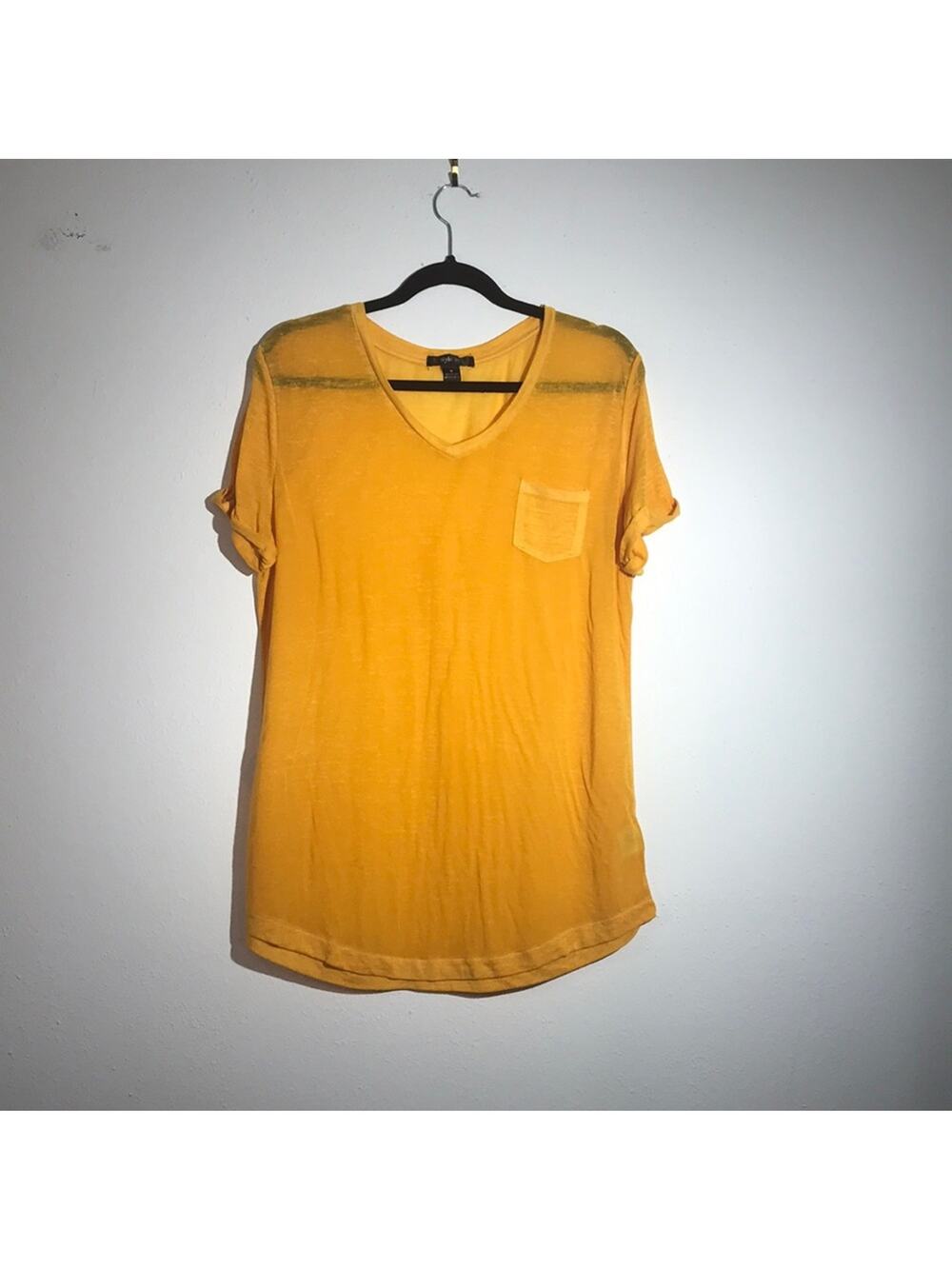 Style & Co Mustard Yellow Oversized Pocket Tee Medium